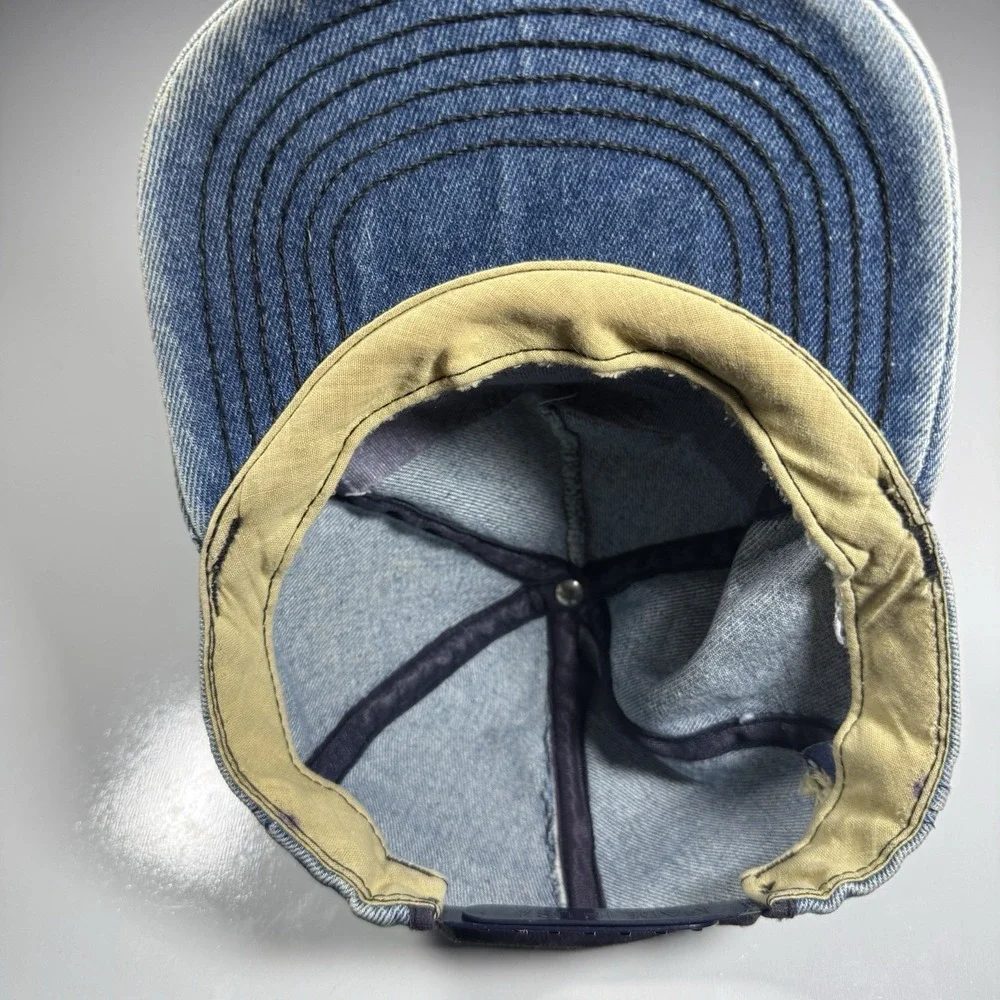 Vintage Cooper Tools USA Stonewashed Denim Baseball Snapback Hat Blue Mens OSFA